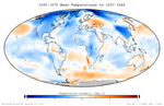 Gjennomsnittlig temperaturavvik i perioden 1965 til 1975.