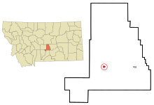Golden Valley County Montana Incorporated and Unincorporated areas Ryegate Highlighted.svg