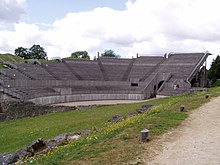 The amphitheatre in Grand, dedicated to Apollo. The name of Grand has been linked to Grannus. Grand amphitheatre vgen.jpg