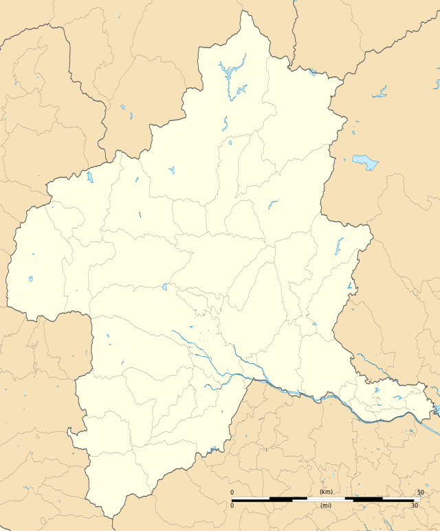 Mapa konturowa Gunmy, blisko centrum na dole znajduje się punkt z opisem „Maebashi”