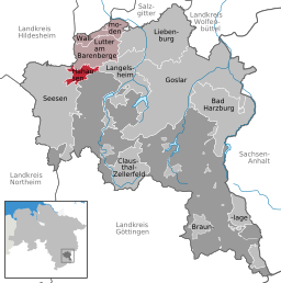 Läget för kommunen Hahausen i Landkreis Goslar