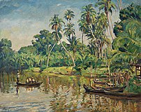 スマトラの川の風景 (c.1930)