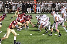 A night game at Harvard Stadium between Harvard and Brown on September 25, 2009 Harvard crimsons v brown 2009.JPG