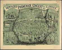 A c. 1880 poster for promenade concerts at Hengler's Circus, on the site of the present-day London Palladium Hengler's promenade concerts - Evanion collection (c.1880) - BL.jpg