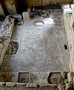 Part of the mosaic of Hippolytus in the Archaeological Park of Madaba, Jordan