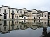 Typical Anhui style houses reflected in the pond.