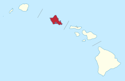 Elhelyezkedése Hawaii államban