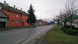 Kroměřížská ulice ve směru na Kroměříž