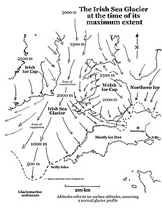 Irish Sea Glacier Huge glacier during the Pleistocene Ice Age