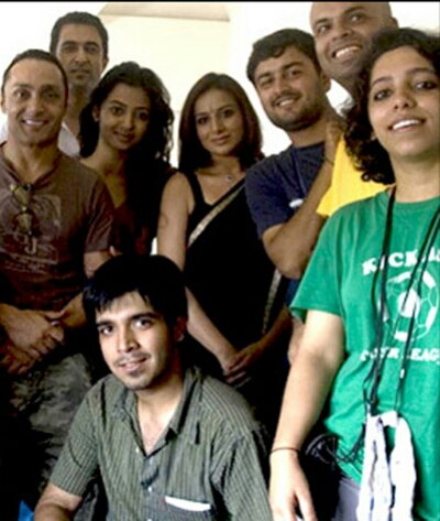 Bose (far left) on the set of National Award-winning Hindi film I Am in 2010