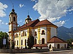 Catholic parish church and basilica Mariae Conception with forecourt and cemetery