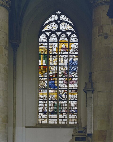 File:Interieur, gebrandschilderd raam, derde travee van de noordelijke kooromgang - Het Maecheldeglas, vervaardigd door de gebroeders Crabeth - 's-Gravenhage - 20285002 - RCE.jpg
