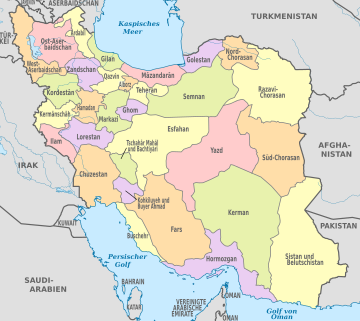 Iran, administrative divisions - de - colored.svg
