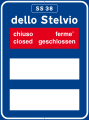 Information about road condition of passes: road closed