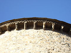 Canecillos dell'abside principale della cattedrale di Jaca (XI secolo), scultura romanica.