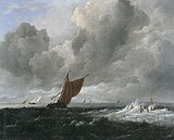 Бурное море с парусными судами. Ок. 1668. Холст, масло. Музей Тиссена-Борнемисы, Мадрид