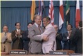 Jimmy Carter and Omar Torrijos at the signing of the Panama Canal Treaty. - NARA - 179907.tif