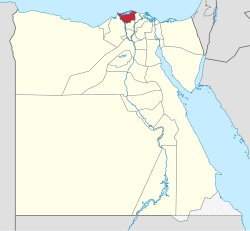 Kafr el- Sheikh Governorate en la mapo de Egiptujo