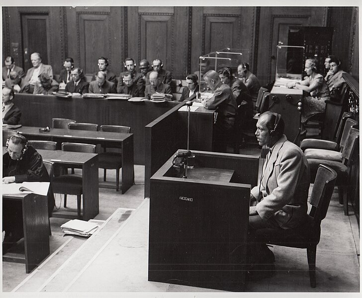File:Karl Hoellenreiner, prosecution witness, on the witness stand during the Doctors' Trial.jpg