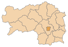 Lage des Bezirks Gradec im Bundesland Steiermark (anklickbare Karte)