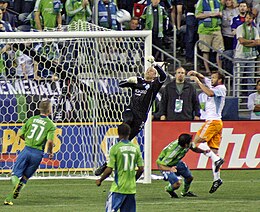 Keller in action for the Seattle Sounders in 2010 Kasey Keller punch.jpg