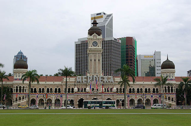 Merdeka Square overlooking Sultan Abdul Samad Building in Kuala Lumpur was the Starting Line of the first season of The Amazing Race Asia.