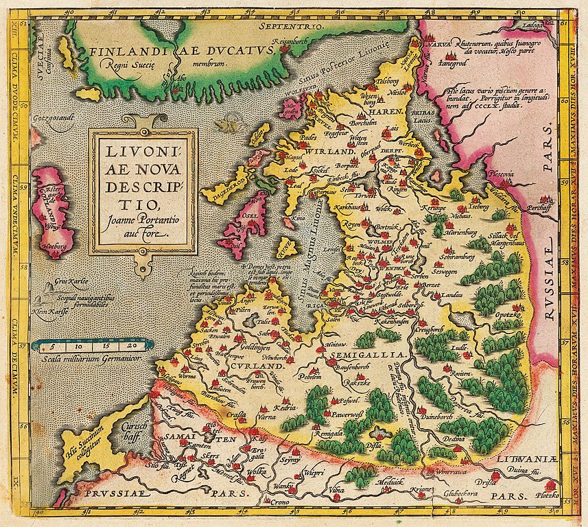 Map Livoniae Nova Descriptio 1573-1578