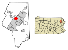 Lackawanna County Pennsylvania Zonele încorporate și necorporate Dickson City Highlighted.svg