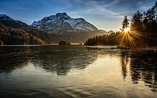 Wiki Loves Earth 2017: Lake Sils With a Bit of Ice