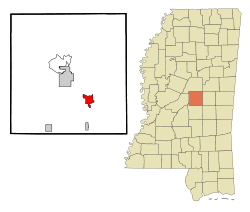 Location of Standing Pine, Mississippi