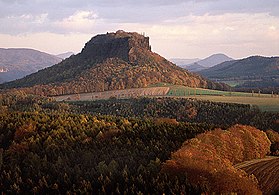 Lilienstein med sin særegne form.