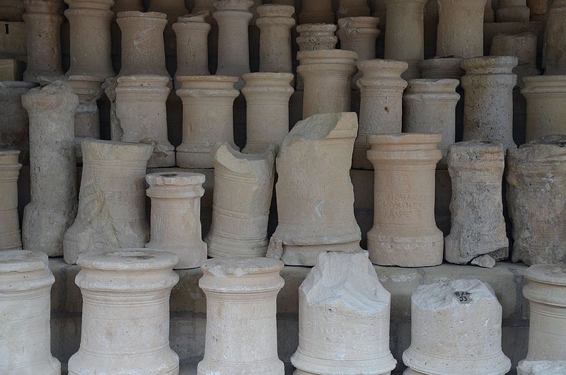 File:Limestone funerary cippi, the most common funerary monuments in Roman Cyprus, Larnaka District Archaeological Museum, Cyprus (22357033758).jpg