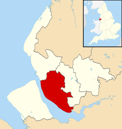 Liverpoolin metropolihallintopiirin sijainti Englannissa ja Merseysidessä.