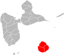 Location of Marie-Galante within the department