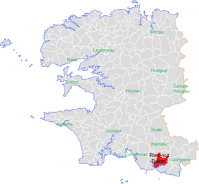 Poziția localității Riec-sur-Belon