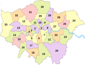 Districten van Londen