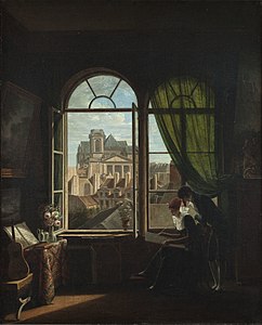 Intérieur d'artiste, avec vue sur la façade de l'église de Saint-Eustache (vers 1815), Paris, musée Carnavalet.