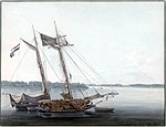 Surinamerivier met boten, 1816