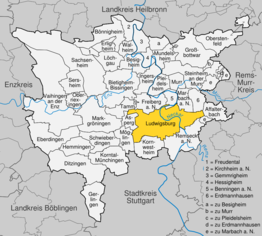 Kaart van Ludwigsburg