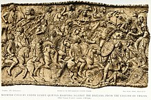 Mauretanian cavalry under Lusius Quietus fighting in the Dacian wars, from the Column of Trajan Lusius Quietus on Column of Trajan.jpg