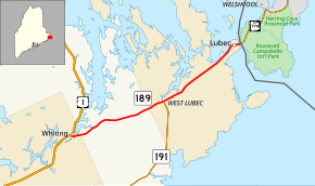 Maine State Route 189 map.svg