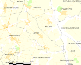 Mapa obce Vérines