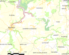Poziția localității Quemper-Guézennec