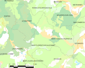 Poziția localității Saint-Florent-sur-Auzonnet