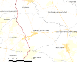 Mapa obce Saint-Ellier-du-Maine