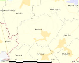 Mapa obce Abancourt