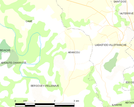 Mapa obce Arancou