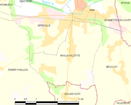 Mapa obce Muille-Villette