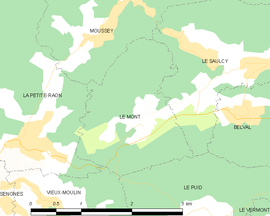 Mapa obce Le Mont