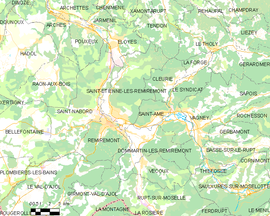 Mapa obce Saint-Étienne-lès-Remiremont